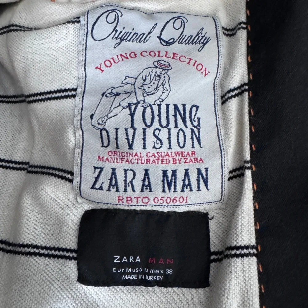 Zara Man Blazer Mens 38 Medium Dark Gray Solid Utility Young Division Jacket